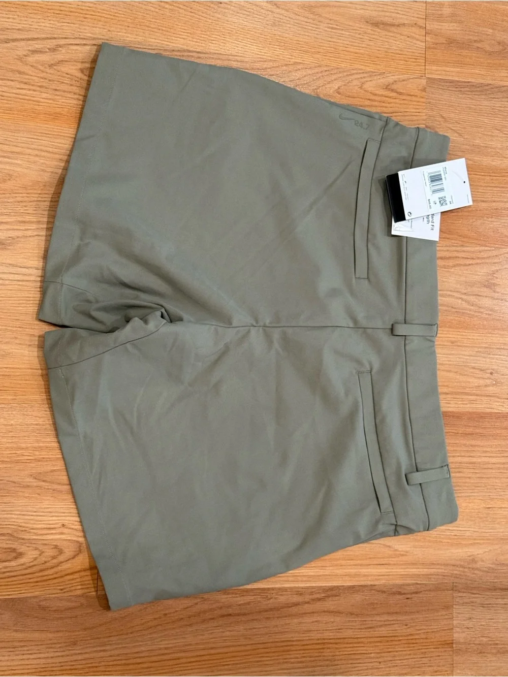 Nike Men's 24.7  Olive Green Flat-Front Performance Shorts